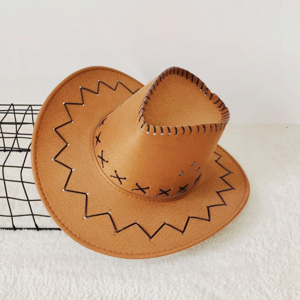 Western Cowboy Straw Hat for Men & Women - Sun Protection Wide Brim Beach & Outdoor Travel Hat