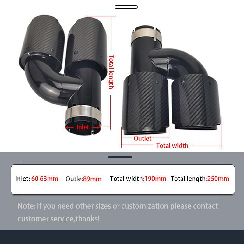 Koolstofvezel Dubbele Uitlaatpijp 89mm M Stijl voor BMW