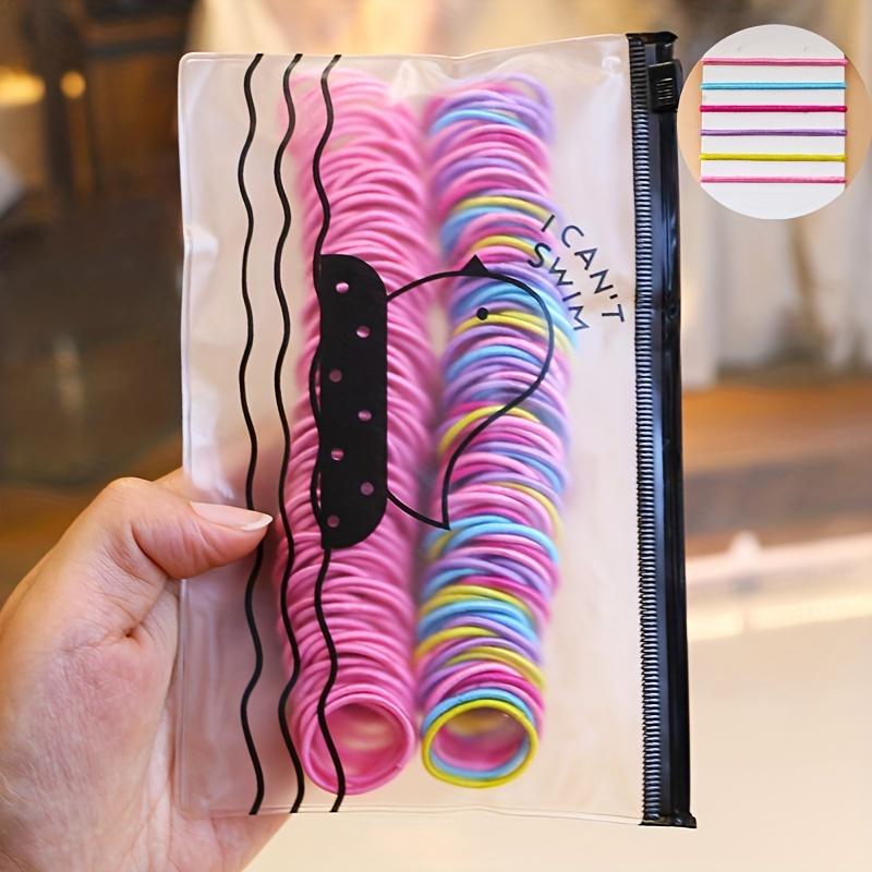 200pcs Of Cute Hair Ties For Kids & Girls - Colorful Elastic Polyester Hair Ties!