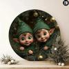 Metal Christmas Wreath Art 2D Elf Wall Decor HD Visuals Holiday