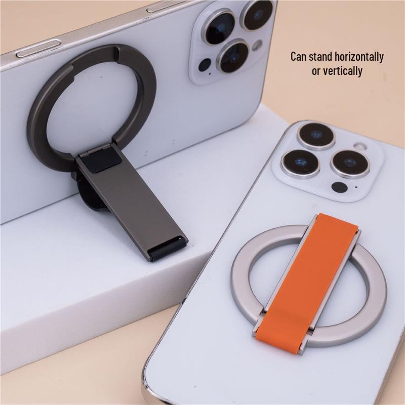 Ultra-Thin MagSafe Magnetic Phone Holder - Lightweight Alloy, Multi-Functional for Desktop, Streaming, and Portable Viewing.