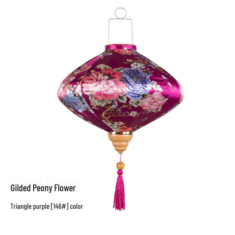 Gold-Edged Peony Palace Lantern - Chinese Style for New Year, Spring Festival, Weddings, Outdoor, or Housewarming Decor
