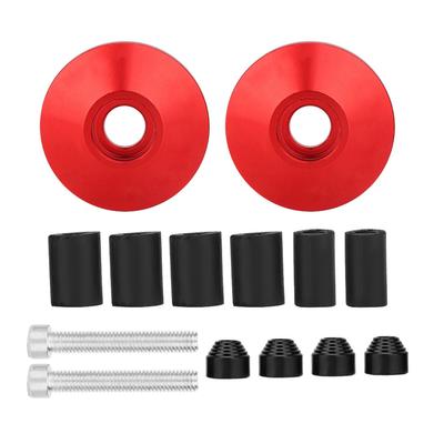 1 Paio Universale CNC Lega di Alluminio Moto Manubrio Manopola Tappo Terminale(Rosso)