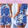 Stylish Women Summer Sexy Romper With Beautiful Floral Print And Backless Design