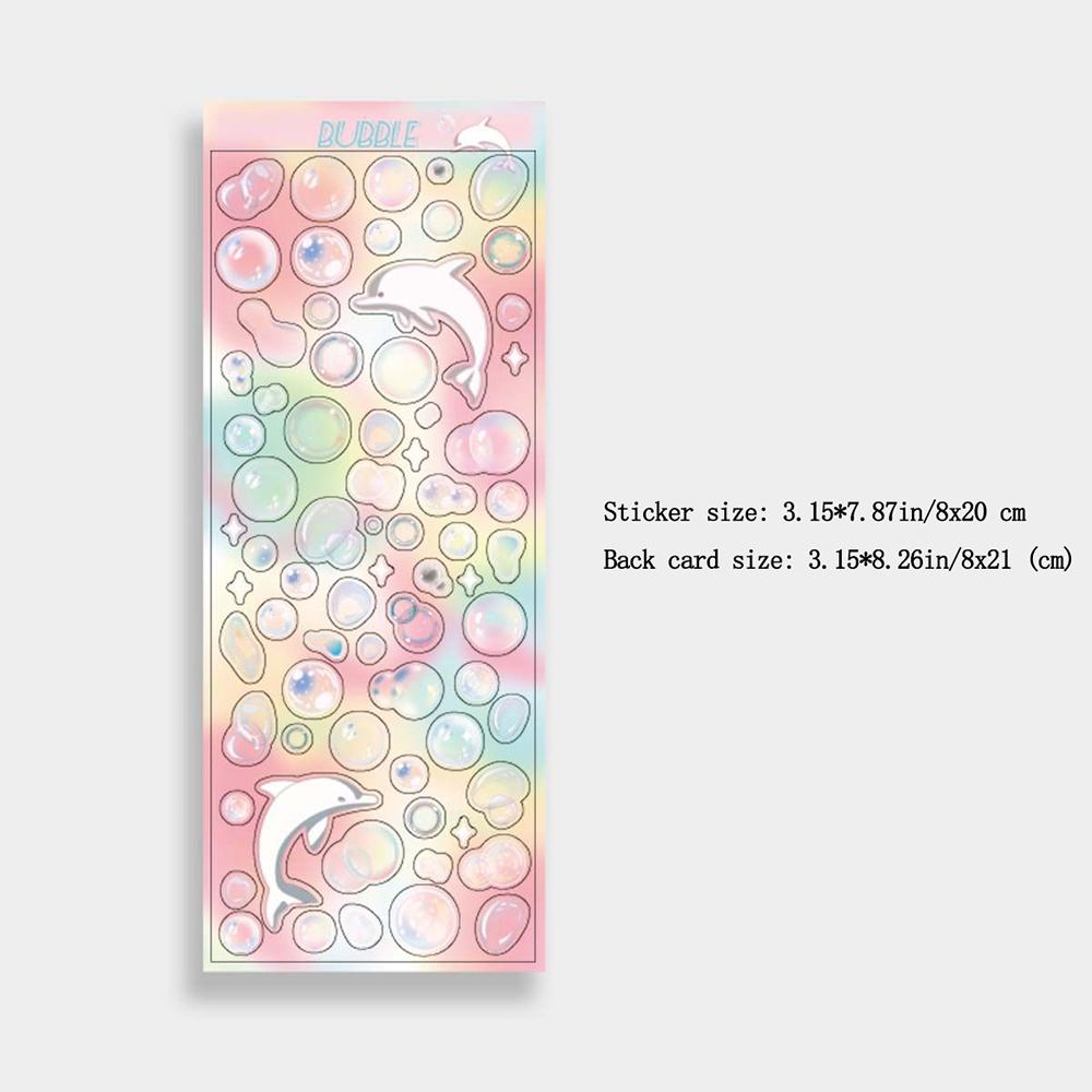 Korean Stickers Wholesale Original Transparent Bubble Ins Style Cute Hand Account with Card Stickers