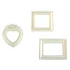Mini Frames - MEGACREA DIY - 4 To 5.5 Cm - Resin - White - 3 Pieces