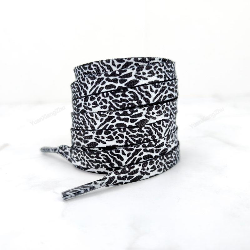 1 pereche șireturi cu textură crăpată, plate, pentru adidași AF1/AJ, șireturi de modă cu imprimeu leopard, 120/140/160CM, șnururi pentru pantofi