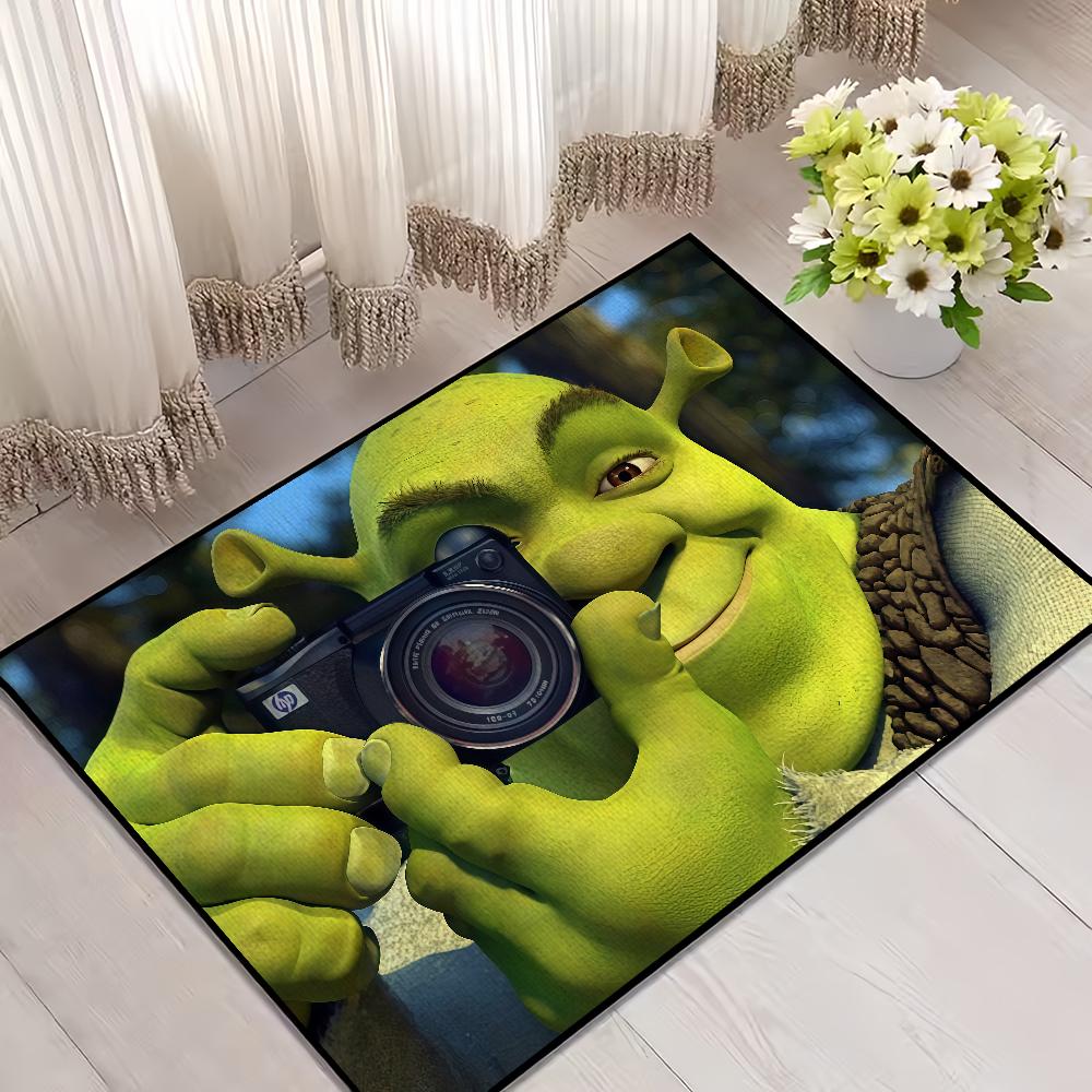 funny Classic Home Bedside Rug Kitchen Bath Floor Mat Hallway Balcony Carpet Green Face Entrance Doormat hogar Decor s-Shreks