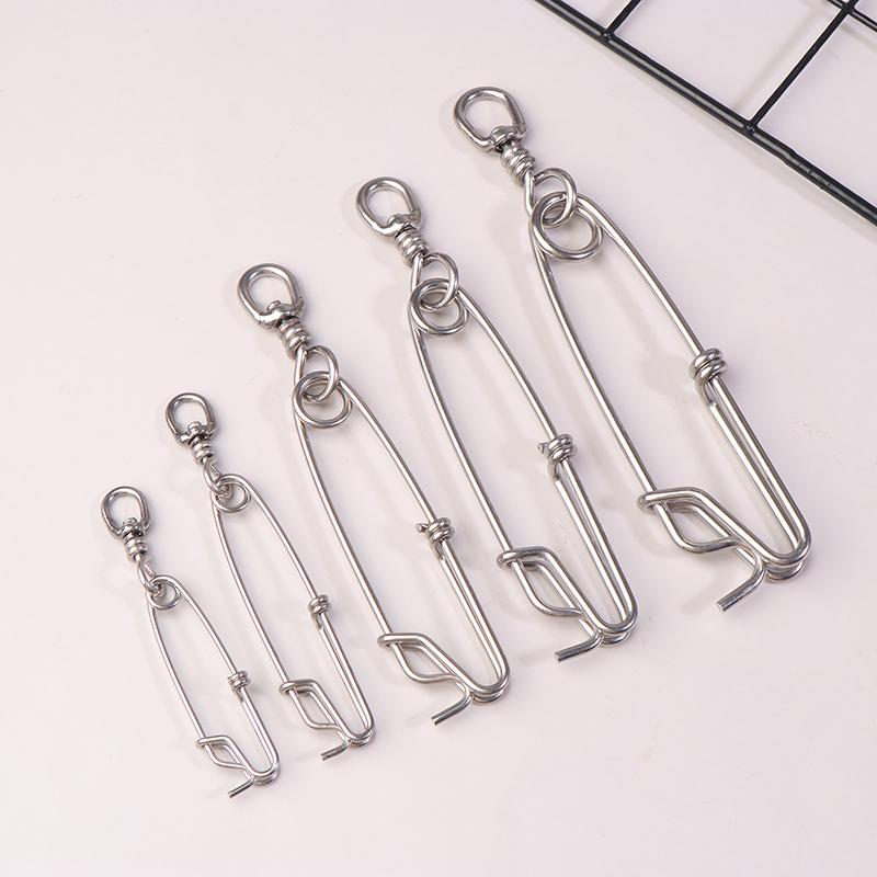1Pc Stainless Steel Ring Tuna Fishing Clip Snap With Swivel Ring Connector For Spearfishing Long Line Fishing Accessories