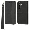 For Samsung Galaxy S25 FE Case Woven Texture PU Leather Wallet Phone Cover with Wrist Strap