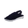 Sommer Neue Damen Sandalen Große Größe Atmungsaktiv Elastisch Flacher Boden Lässige Damenschuhe
