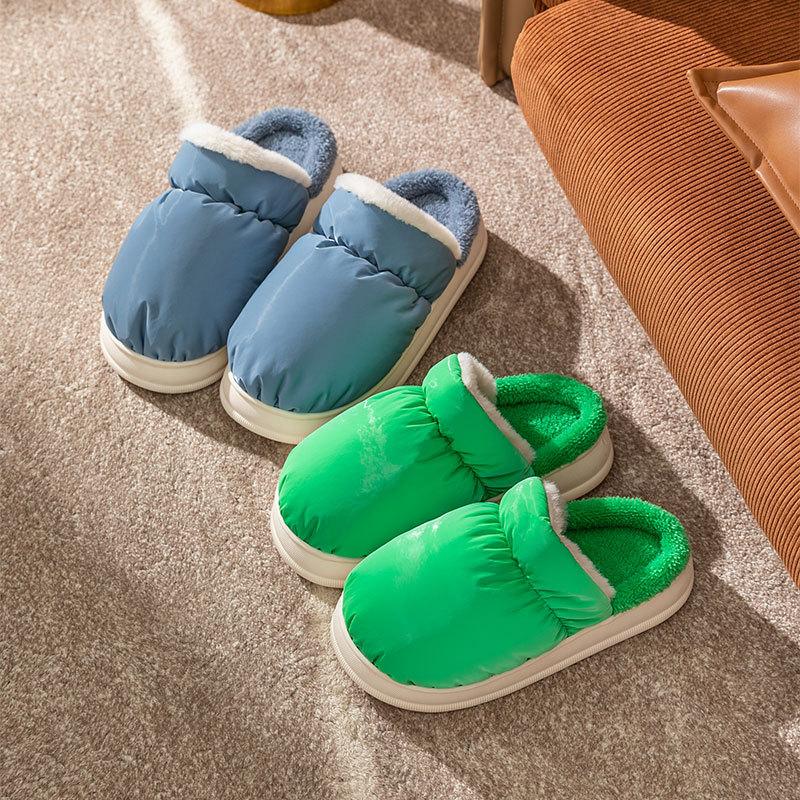 

Cotton slippers spring and autumn men s winter home indoor non-slip confinement shoes thick-soled home warmth couple women 44-45 [suitable for sizes 43-44]