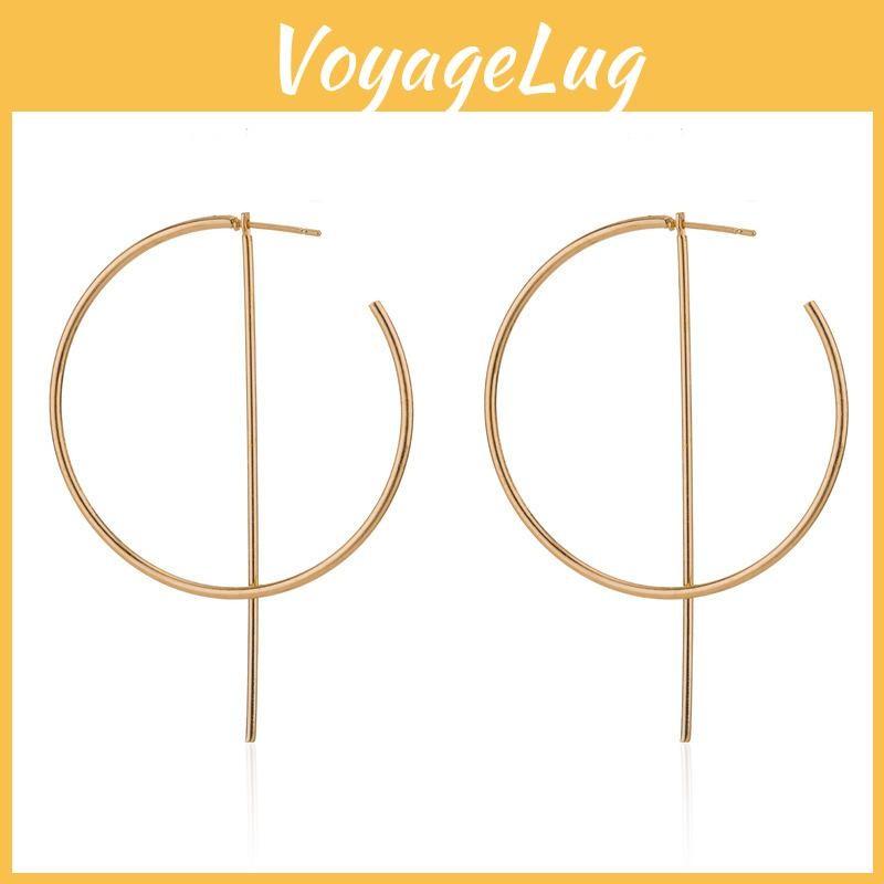 Geometric Sophisticated Gold Hoop Earrings Sleek And Minimalist Design For Any Outfit