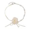 Kamelie Faux Perle Damen Halskette Vintage Französisch Hypoallergen Verstellbar Mädchen Faux Perle Blume Choker Halskette Modeschmuck