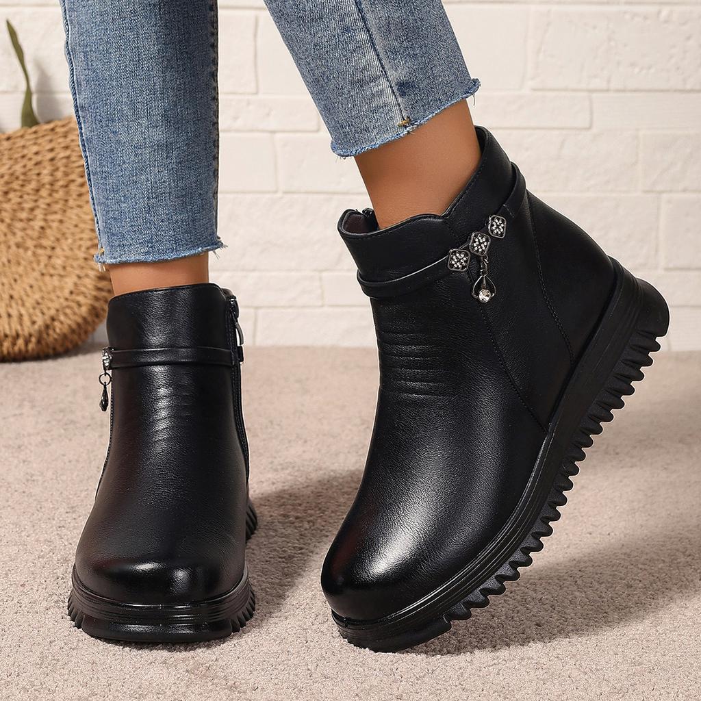 Fashion 2024 Women Autumn Winter Trend Casual Platform Ankle Boots Women Outdoor Comfortable Fashion Zipper Warm Boots Shoes for Women