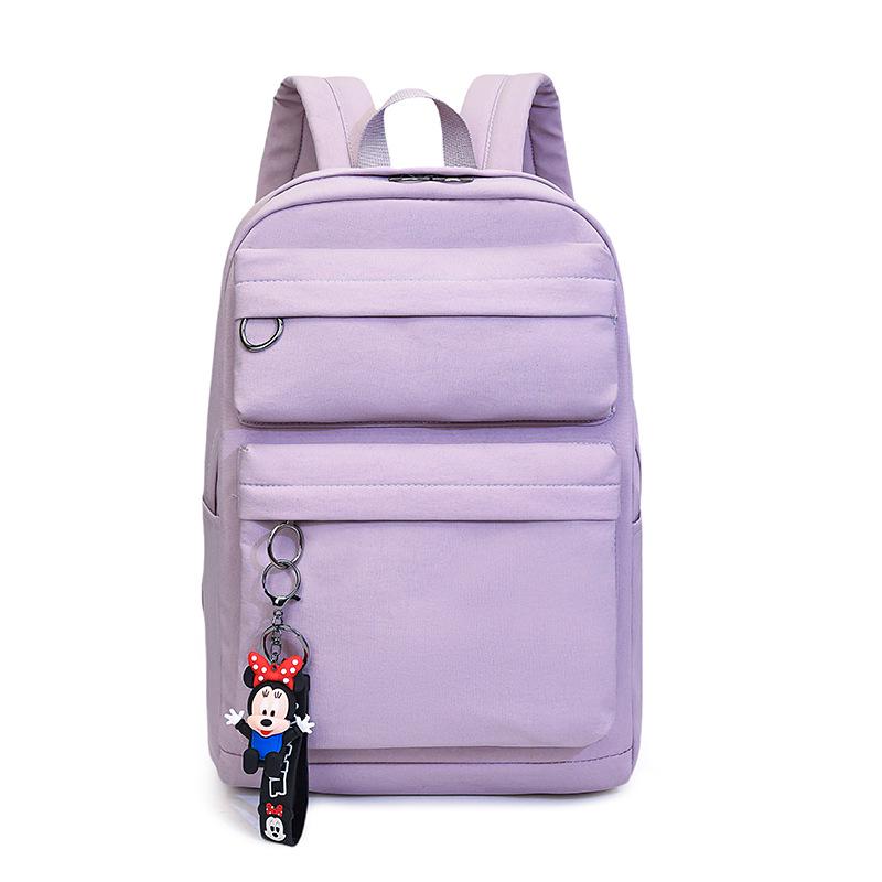 

Новый женский повседневный рюкзак большой вместимости - Однотонный, Модный, Простой дизайн для студентов и путешествий 26cm Length x 12cm Width x 39cm Height фиолетовый