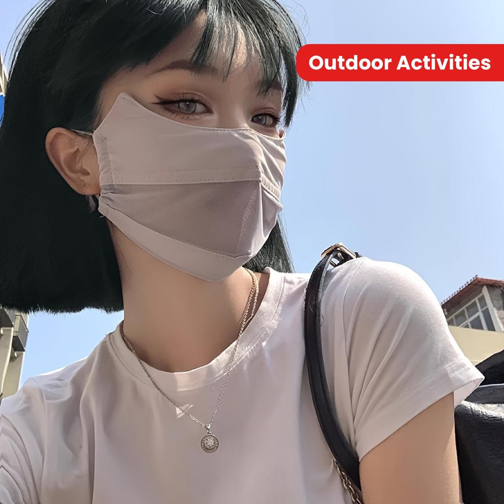 Sommer Sonnenschutzmasken für Damen Vollgesichtsbedeckung Atmungsaktiv Dünner Gesichtsschild, Verstellbar für Outdoor-Sommerbekleidung