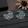 Antique Bronze Metal Earrings Vintage Geometric Round Triangle Dangle Pendientes Earrings Women's Ethnic Indian Jhumka Zircon
