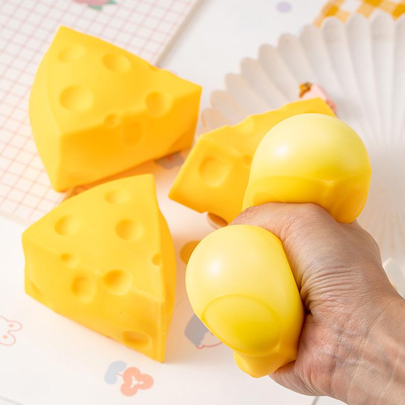 Simulation Cheese Squishy Toys Stress Relief Balls Decompression Slow Rebound Sensory Squeeze Toy For Kids Birthday Party Favors