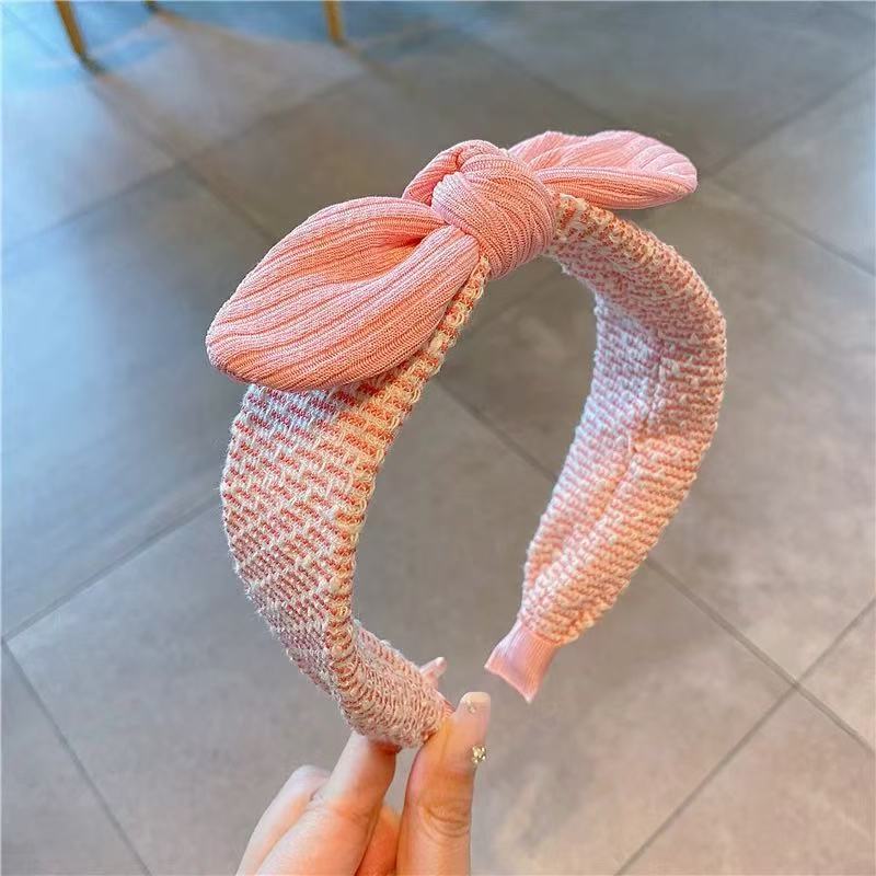 Korean-Style 3D Rabbit Ear Hair Hoop - New Simple Versatile Wide Fabric Headband for Toddlers & Girls, Soft Skin-Friendly, Cute