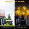 4/5pcs of Solar-Powered Outdoor Firework Lights, Featuring 240/360/450 LED Sparkling Starburst Sphere Designs, Available in Warm White, Multicolor