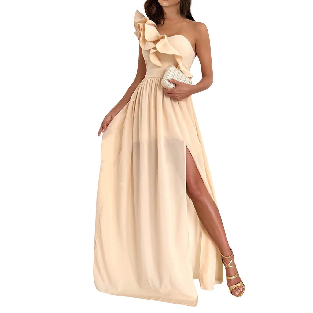 Women's Casual And Fashionable Sleeveless Dress, Solid Color Dress