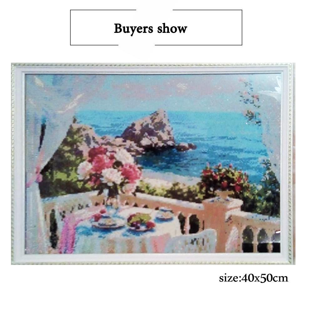 

HUACAN Полная Алмазная картина Пейзаж 5D DIY Алмазная вышивка Цветы Морской хрусталь 20*30 cm