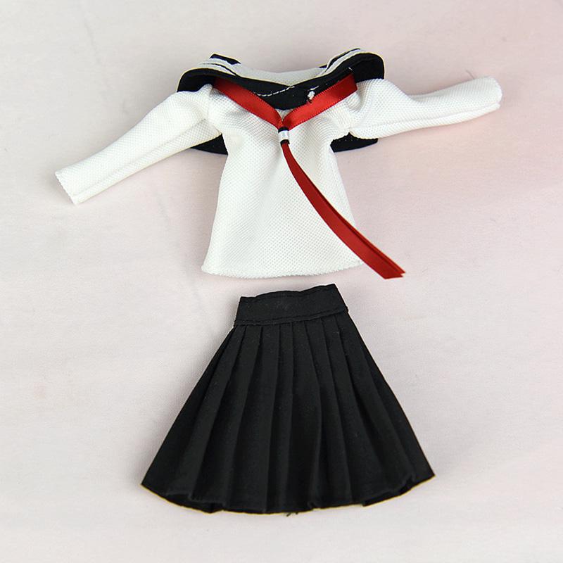 1/6 аксессуары для кукол, модная кукольная одежда для куклы Барби, рубашка и плиссированная юбка, студенческий костюм для кукольного домика Барби белый