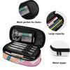 Pen Case 300D Polyester Printed Large Capacity Zipper Closure with Main Compartment Mesh Pocket and Pen Slots for Daily School Use