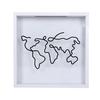 Travel Adventure Archive Shadow Box Square Ticket Stub Stamp Letter Photo Keepsake Storage Box with Slot Home Office Desktop Decoration