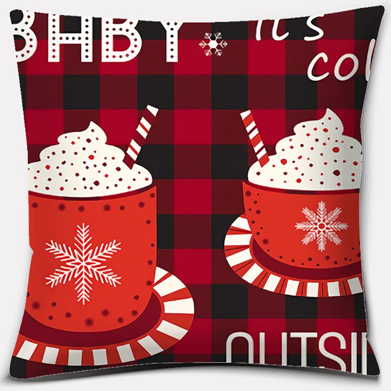 Christmas Gifts, Santa Claus, Deer, Christmas Greetings, Merry Christmas Series Pattern Pillowcase Party Pillowcase Decoration