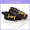 And Minimalist Retro H Shaped Gold Buckle Decoration Women Belt For Casual