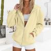 Women's Fashionable Casual Solid-color Long-sleeved Pullover Hooded Jacket