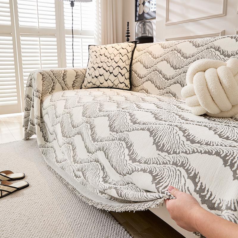 Modern Minimalist Geometric Line Sofa Throw Chenille High Quality Sofa Cover