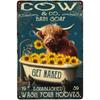 Metal Wall Art Cow Hooves Bathroom Sign Farmhouse Decor