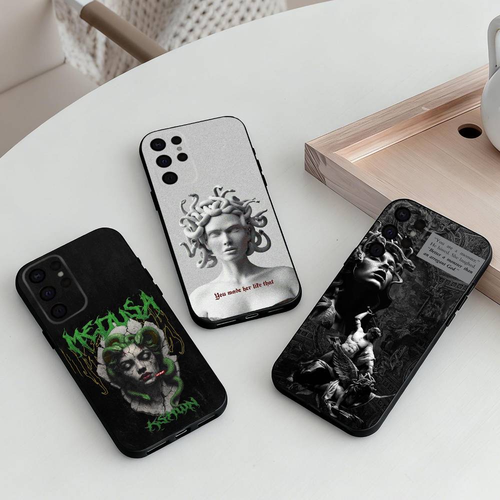Medusa Greek Mythology Look At Me Phone Case For Samsung S25,S24,S21,S22,S23,S30,Ultra,S20,Plus,Others Soft Black Case