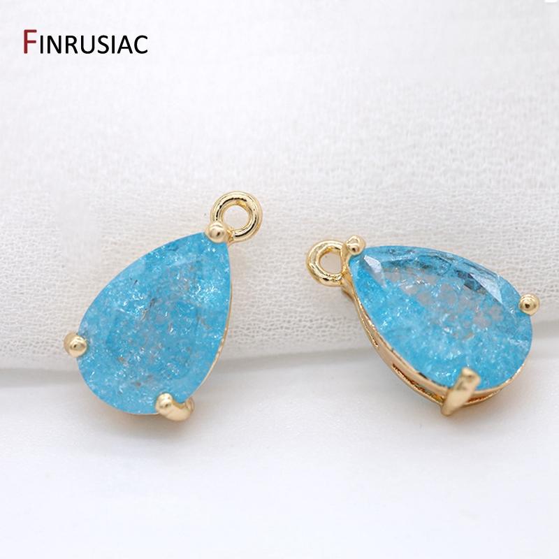 

2026 New Beautiful Zircon Crystal Drop Pendant For Earrings Making Accessories Wholesale 2 pieces