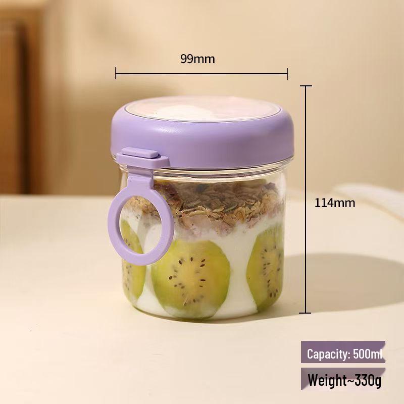 Minimalist Breakfast Glass Cup for Oats, Yogurt, Milk, or Salad