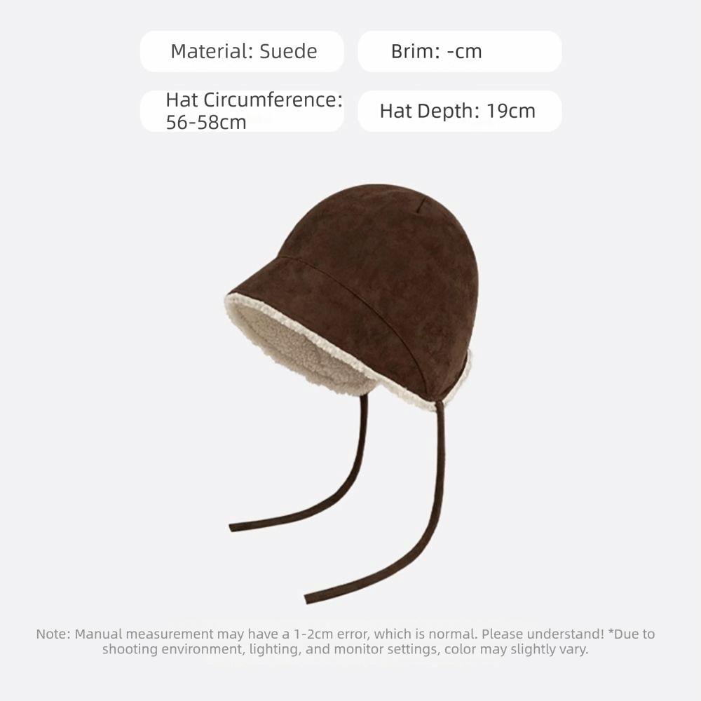 Multicolor Ear-flap Lenin Cap Suede Earflap Protection Fleece-lined Basin Hat Windproof Cold Protection Beanie Cap