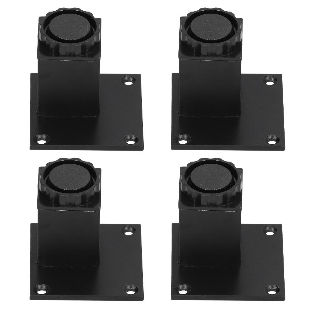 4Pcs/Set Black Furniture Leg Aluminum Alloy Sturdy Adjustable Cabinet Leg Adjustable 60mm/80mm Square Furniture Leg
