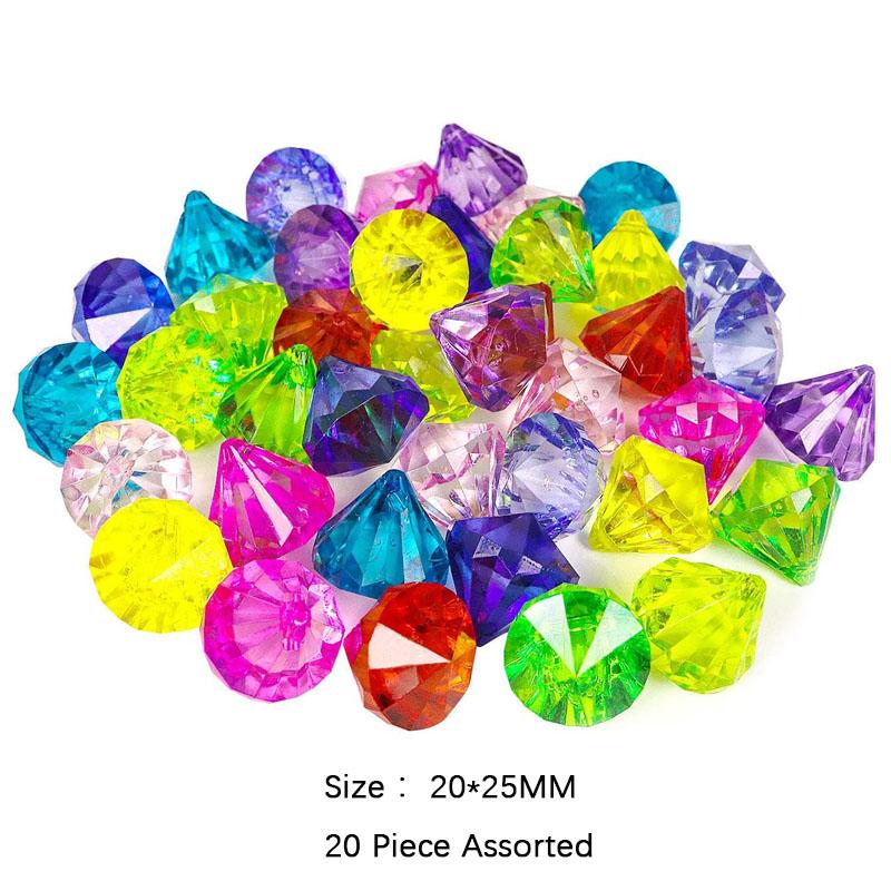 

20Pcs Party Bag Fillers Pirate Treasure Gems Diamond Jewelry Birthday Gifts For Kids Boys Girls Kinder Surprise Toys