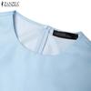 ZANZEA Robe d'été décontractée pour femme, col rond, manches courtes, imprimé patchwork