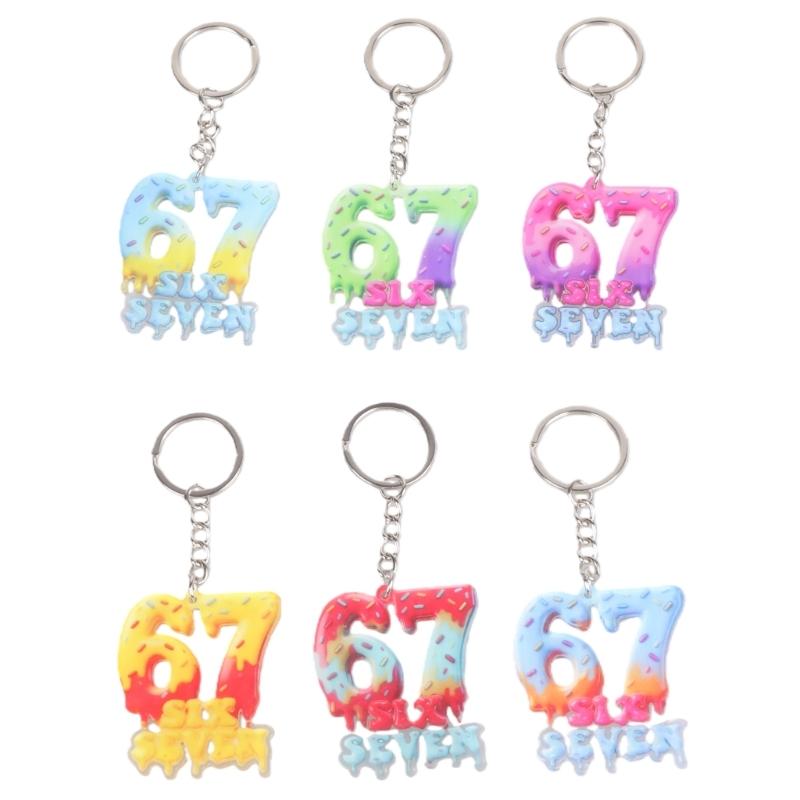 

67 Keychain,67 Memes Keychains Six Seven Keychain Car Keyrings Bag Charm Backpack Accessories Valentines Day Gift Unisex 1