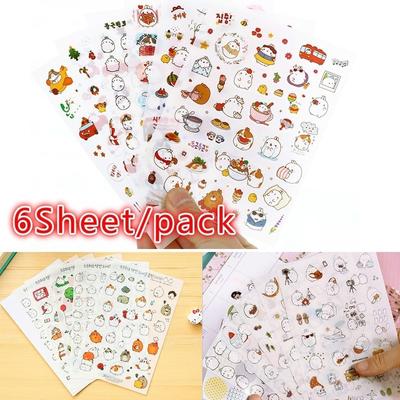 6 φύλλα Κινούμενα Σχέδια Αυτοκόλλητο DIY Άλμπουμ Scrapbook Διακοσμητικό Αυτοκόλλητο Χειροτεχνία
