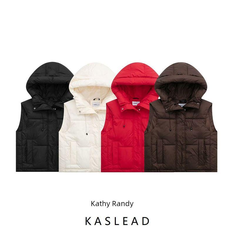 Kaslead New Women clothes Western Style Fashion Simple and Versatile Hood Vest Vest Outerwear