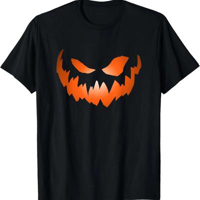 Scary Spooky Jack O' Lantern Halloween Face Costume T-Shirt