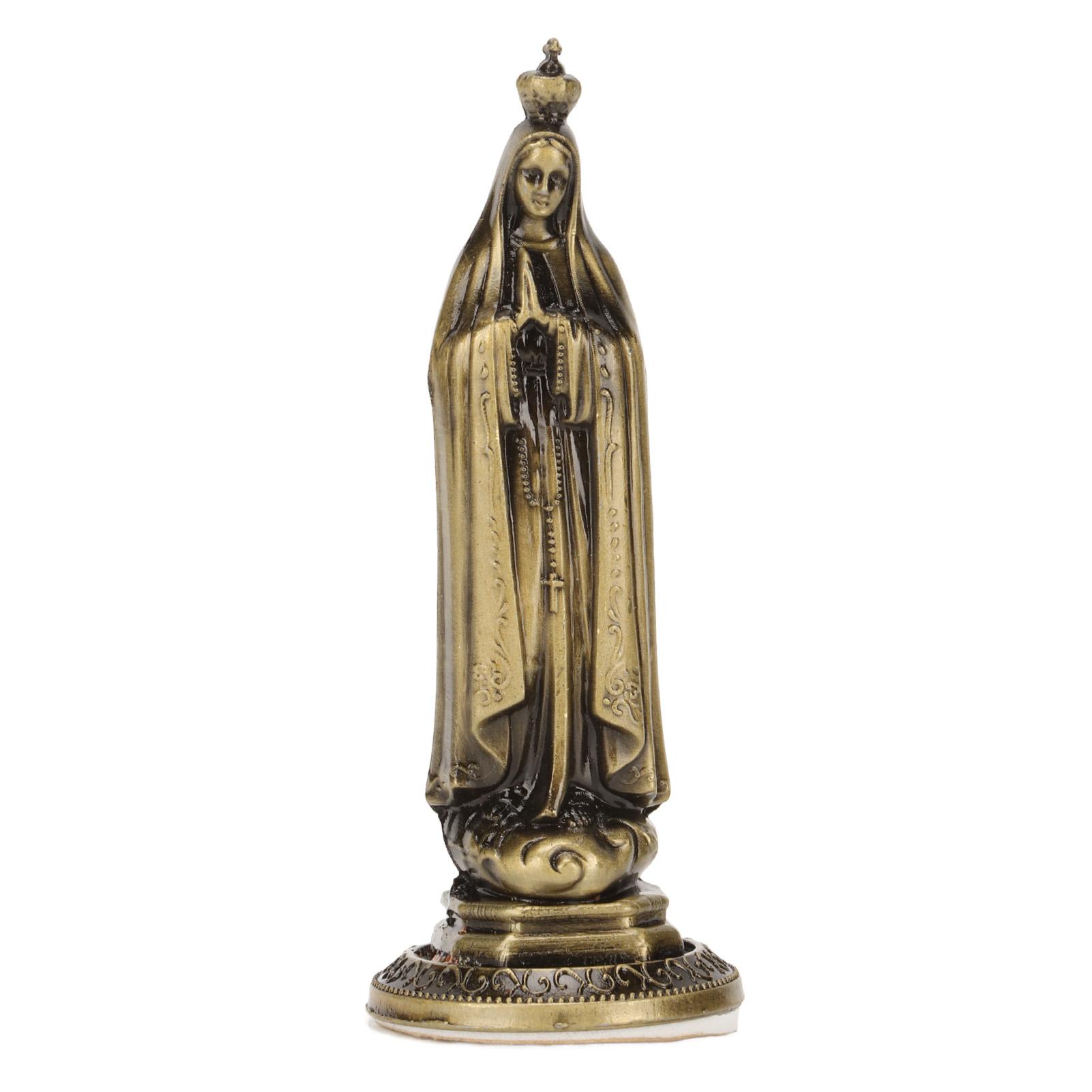 Virgin Statue Hand Carved Easy Cleaning Odorless   Zinc Alloy Vivid Decorative Holy Virgin Mary Decoration