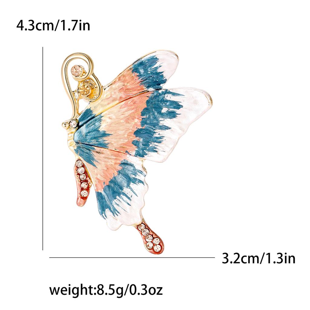 Emalje Sommerfugl Brosjer for Kvinner Unisex Rhinestone Insekt Pins Bankett Fest Ryggsekk Gaver Smykketilbehør