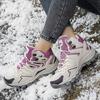 Damskie Buty Turystyczne Antypoślizgowe Sznurowane Wysokie z Podszewką z Polarowego Materiału Buty Trekkingowe Wygodne Ciepłe Zewnętrzne Buty do Chodzenia Buty Zimowe