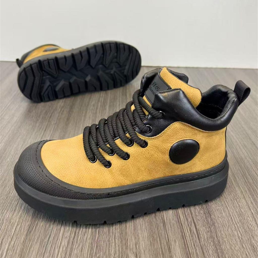 Men's soft elastic winter warm cold padded snow boots thick soles non-slip wear outdoor leisure sports mountaineering cotton boots